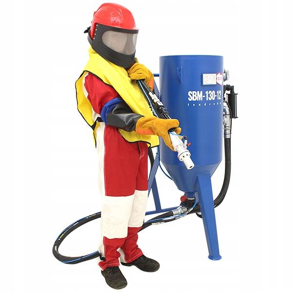 Piaskarka hydropiaskarka sodowarka 130L ZESTAW BHP piaskarka