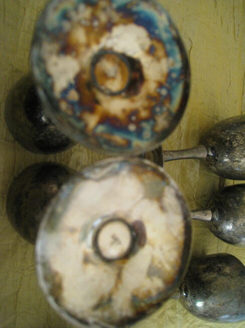 Kieliszki posrebrzane z PRL, met 1