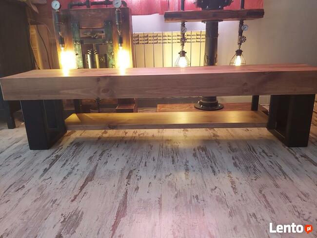 Stół dębowy na zamówienie, loftowy, industrialny, z żywicą