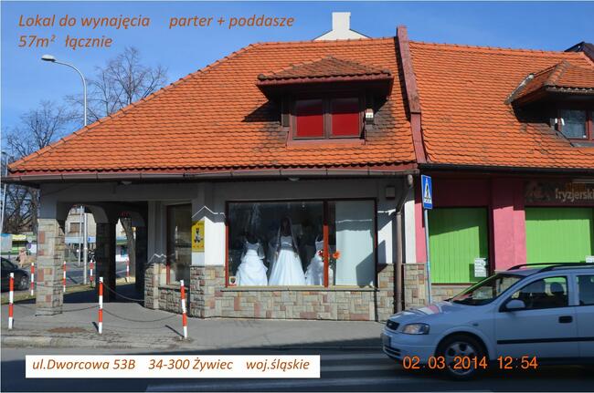 TUŻ PRZY DWORCU do wynajmu 57m2 parter Żywiec Dworcowa 53B