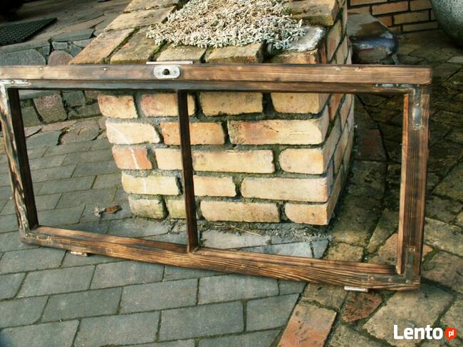 Okno z mazurskiej chaty na lustro aranżację 53x114