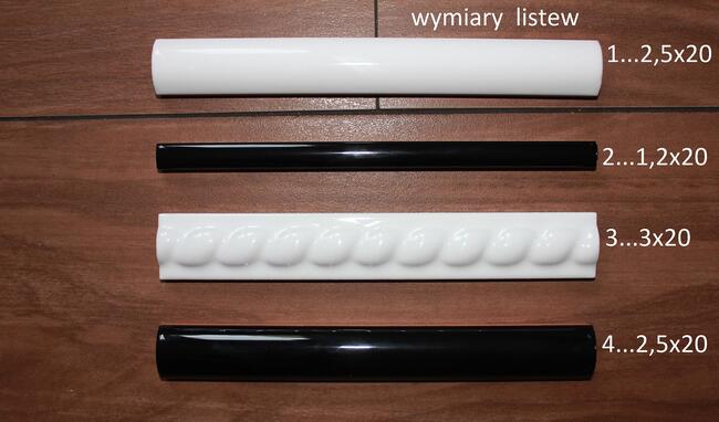 Tamoe listwa ceramiczna wykończeniowa profil czarny/biały