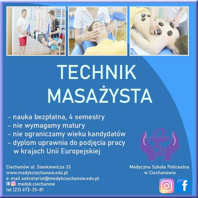 Medyczna Szkoła Policealna w Ciechanowie - Zapraszamy!!!