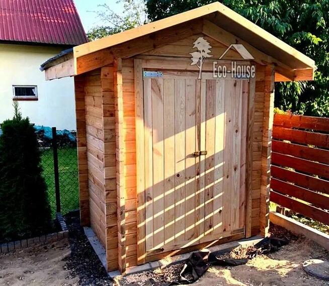 DOMEK DREWNIANY z bali narzędziowy ogrodowy