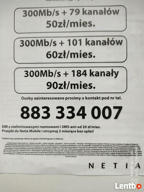 Netia telewizja internet