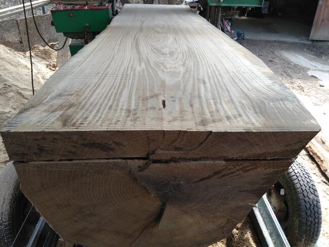 schody z jesionu i dębu, monolity dębowe