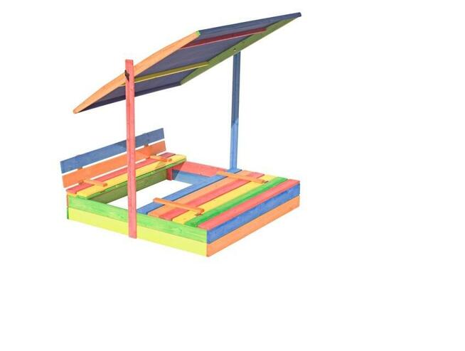 Piaskownica kolorowa z daszkiem - zamykana 150 x 150
