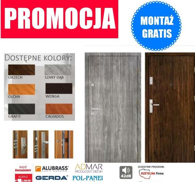 Drzwi wejściowe wewnątrzklatkowe do bloku montaż GRATIS