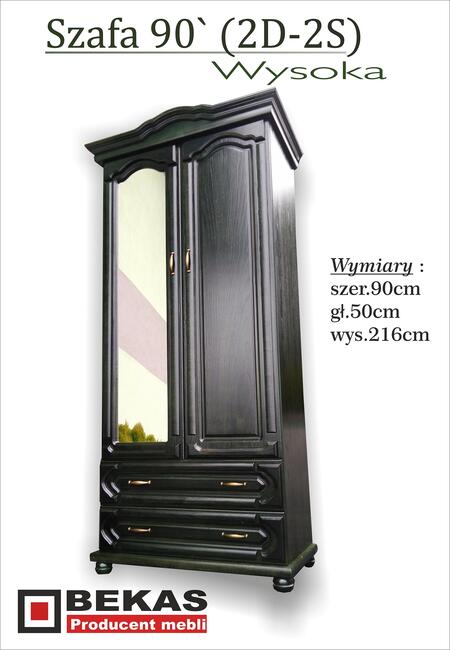 Stylowa Wysoka Szafa 90` (1L-2S) Bekas Śliczna różne Kolory
