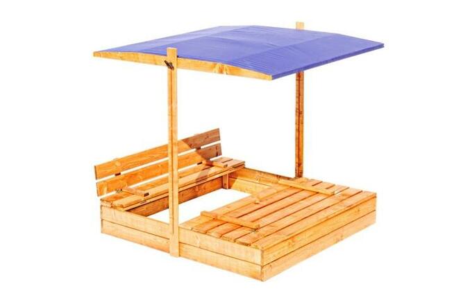 Piaskownica kolorowa z daszkiem - zamykana 150 x 150