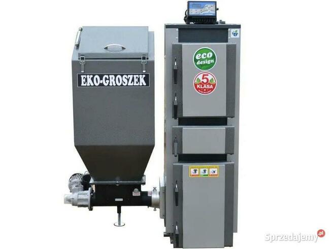KOCIOŁ Z PODAJNIKIEM NA EKOGROSZEK 25KW 5KLASA DOTACJA 250m2