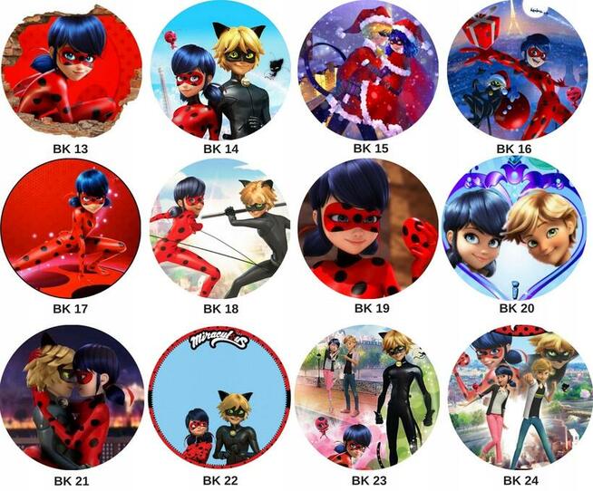 Opłatek na tort 20cm BIEDRONKA I CZARNY KOT różne wzory