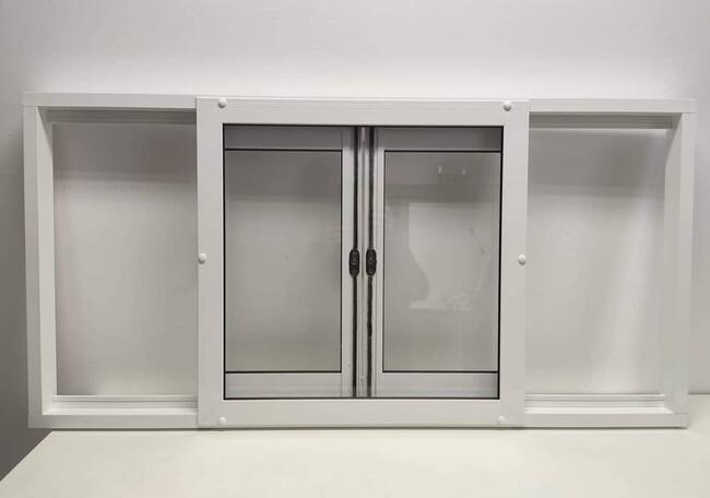 Okno przesuwne w bok do przyczepy gastronomicznej kontenera