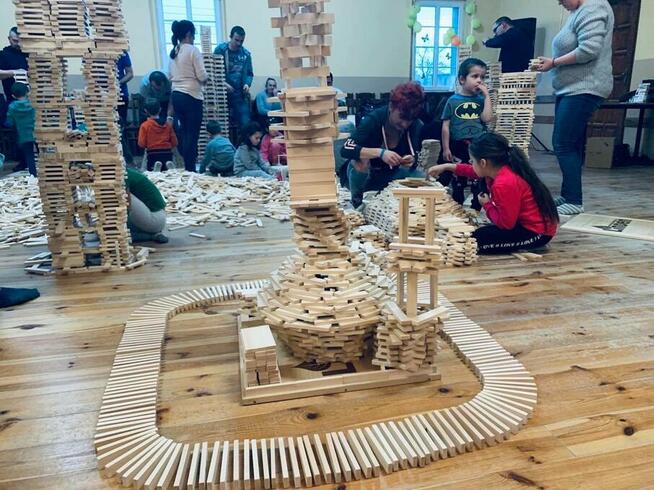 Polskie ,kreatywne ,eko klocki Linden drewniane 400 szt. EDU