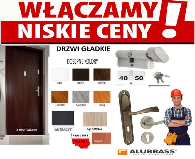 Drzwi Antywłamaniowe Zewnętrzne do BLOKU z montażem GRATIS