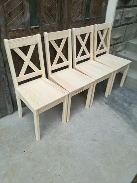 krzesła świerkowe nowe