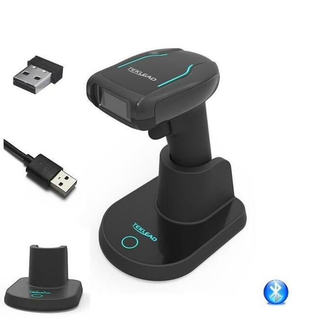 Skaner kodów kreskowych 1D 2D QR Aztec 2.4G Bluetooth kabel