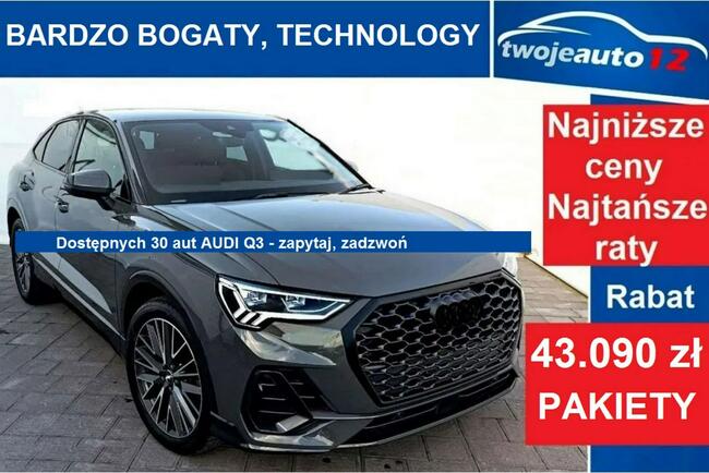 Audi Q3 Sportback S Line 35 TFSI 150KM S tronic, Pakiet CZERŃ PLUS, Alcantara