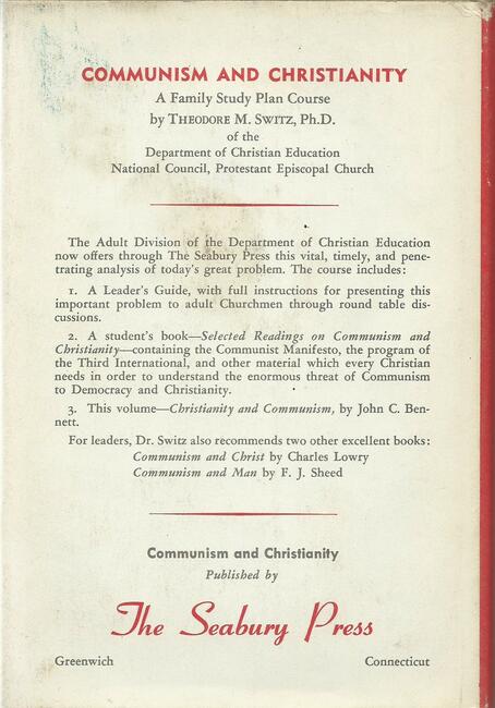Christianity and Communism by John C. Bennet