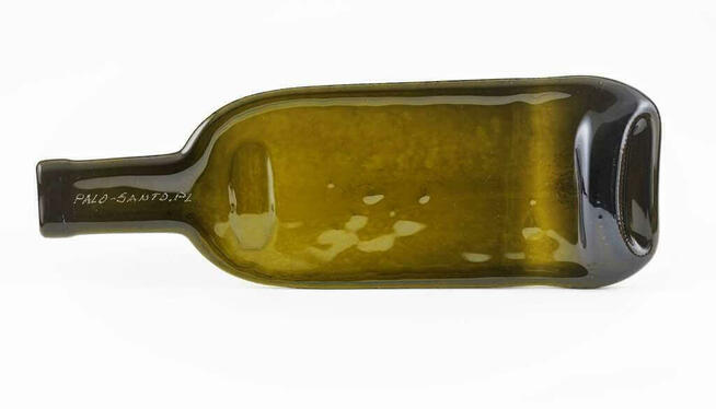 SZKLANA PŁASKA BUTELKA FUSING BRĄZ