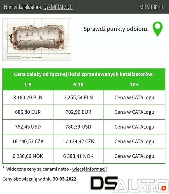 Skup katalizatorów|skup monolitu|skup filtrów dpf