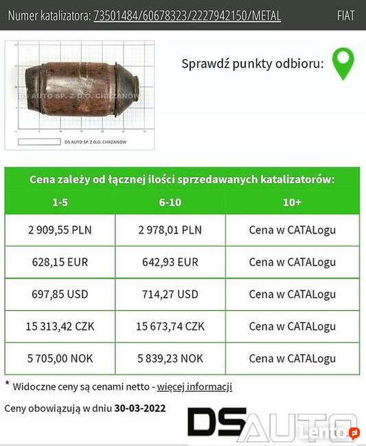 Skup katalizatorów|skup monolitu|skup filtrów dpf