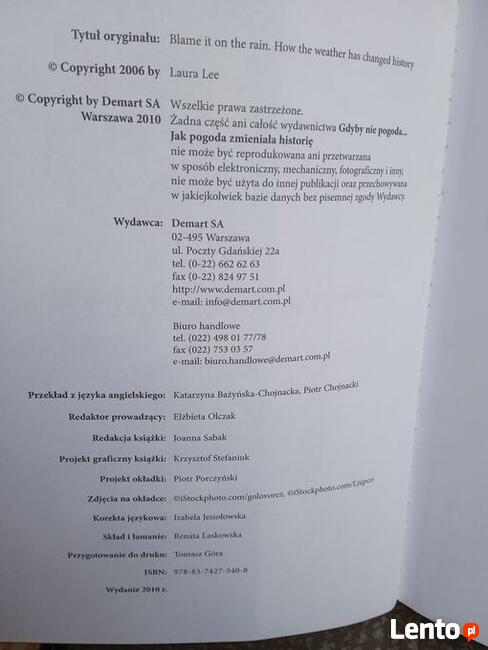 Gdyby nie pogoda... Jak pogoda zmieniała historię Laura Lee