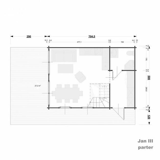 DREWNIANY DOMEK JAN III 65 + 27 M2