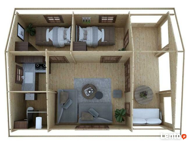 Drewniany domek letniskowy Weekend III 32 + 11 m2