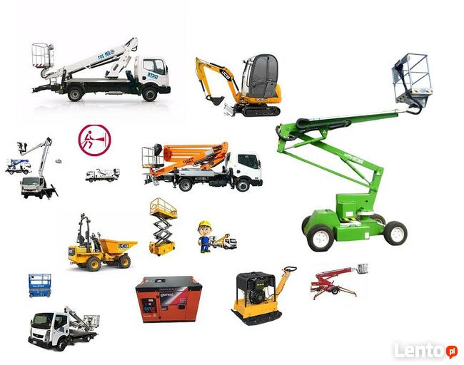 Agregat Prądotwórczy, Zagęszczarka, Wozidło 3t, Minikoparka