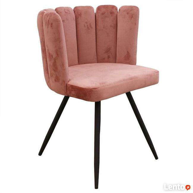Krzesło różowe welurowe