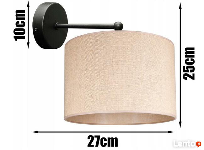 KINKIET ŚCIENNY NOWOCZESNY PLAFON ABAŻUR BOHO JUTA Naturalny