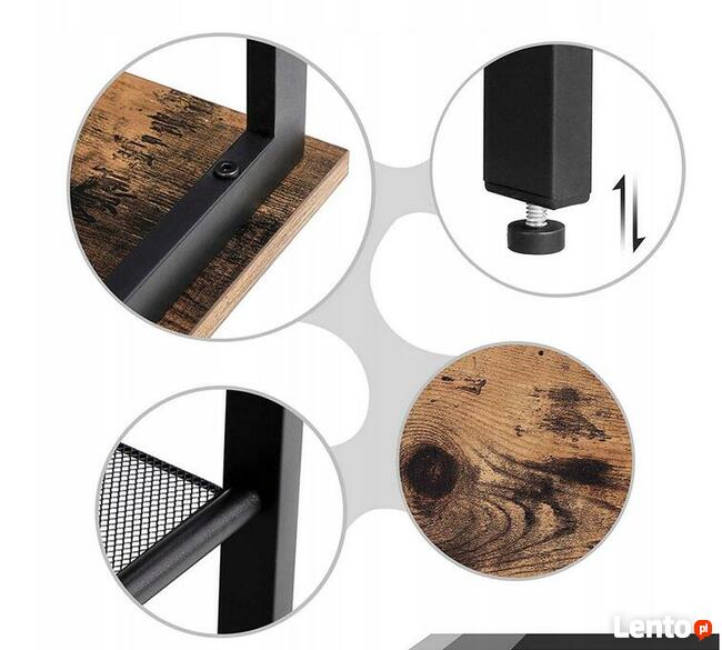 Stolik Kawowy Nocny z Półkami Industrialny LOFT - 2 szt kpl