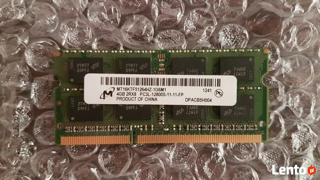 Sprzedam pamięć SO-DIMM DDR3L-1600MHz 4GB 1,35V