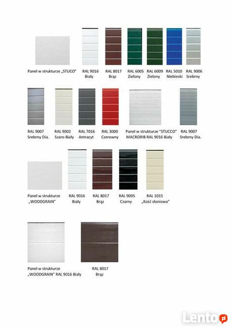 Brama garażowa segmentowa o wymiarach 2500 x 2250, biały