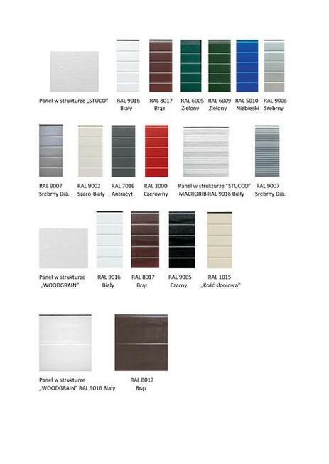 Brama garażowa segmentowa o wymiarach 2500 x 2120, brąz