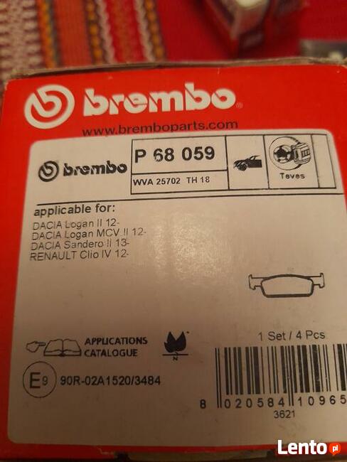 Klocki hamulcowe Brembo P 68 059, przód, Dacia, Renault