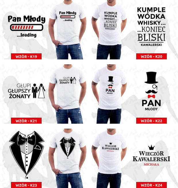 Koszulki na WIECZÓR KAWALERSKI śmieszne na prezent
