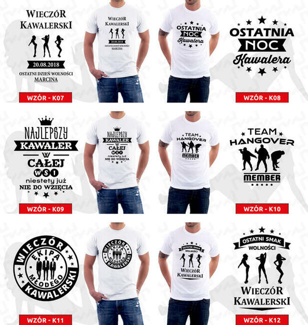 Koszulki na WIECZÓR KAWALERSKI śmieszne na prezent