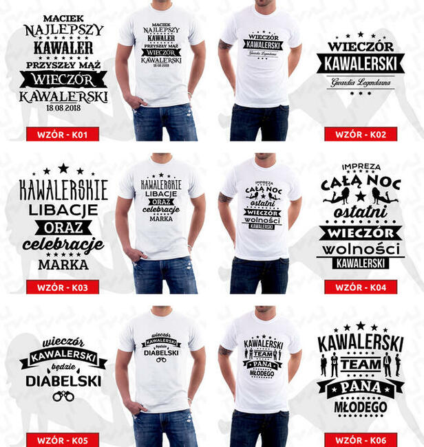 Koszulki na WIECZÓR KAWALERSKI śmieszne na prezent