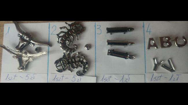 Głowa wilka i inne nity ozdobne