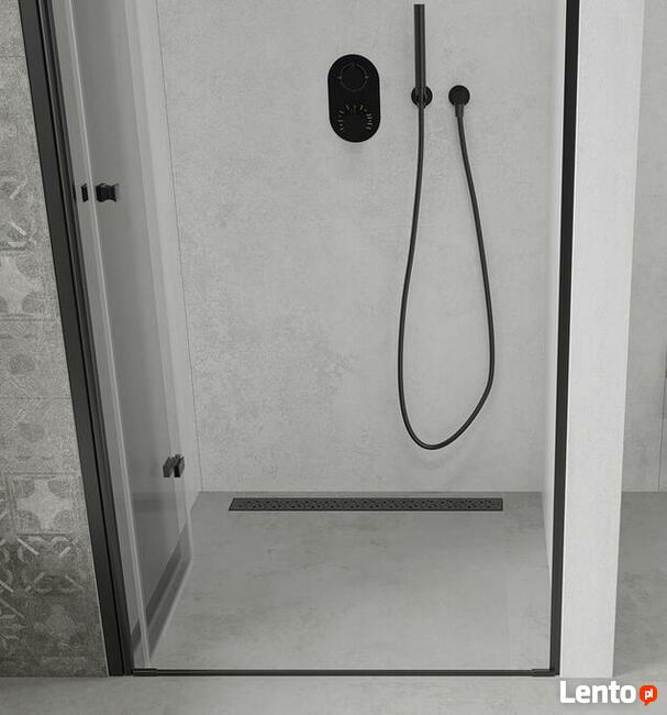 DRZWI PRYSZNICOWE SKŁADANE Czarne BLACK od 70 - do 120cm