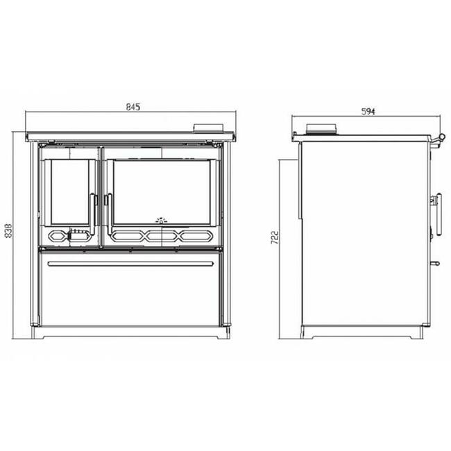 Kuchnia węglowa PLAMEN 850 GLAS
