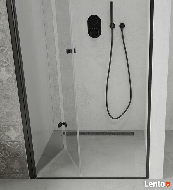 DRZWI PRYSZNICOWE SKŁADANE Czarne BLACK od 70 - do 120cm
