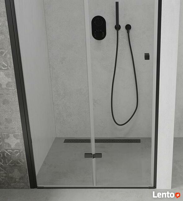 DRZWI PRYSZNICOWE SKŁADANE Czarne BLACK od 70 - do 120cm