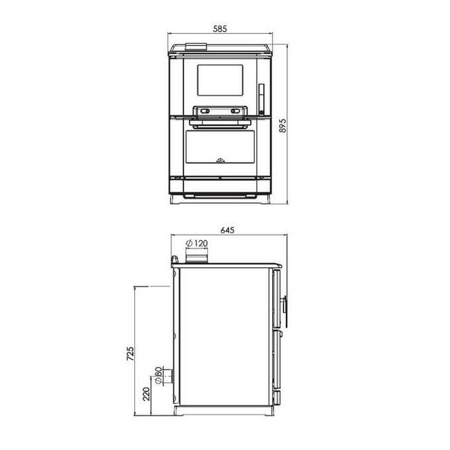 Kuchnia węglowa żeliwna PLAMEN Calorex 100 N