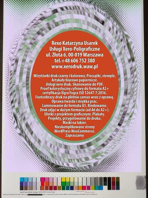 Proof cyfrowy cert ISO12647 Śródmieście Warszawa