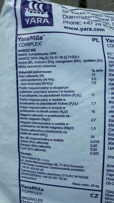 Nawóz Yara Mila Hydrocompex 25kg bezchlorkowy