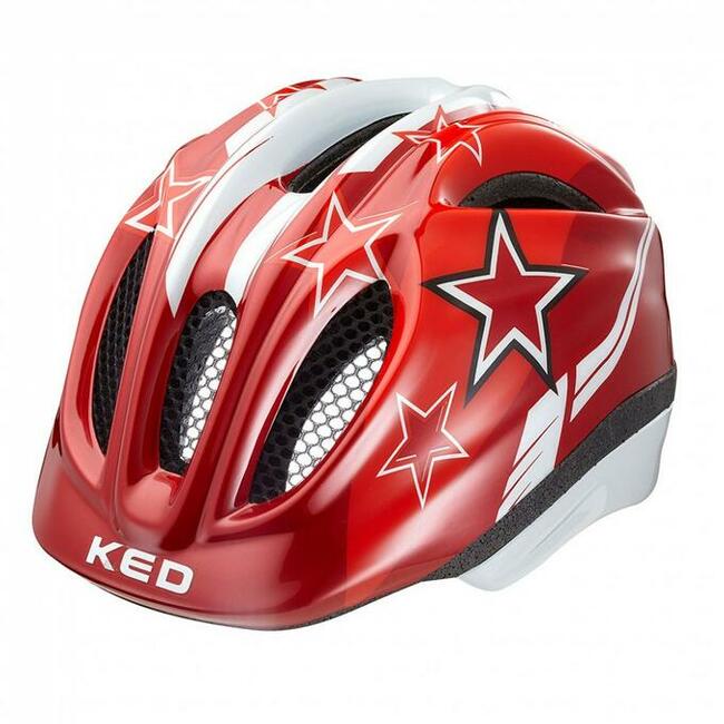 Kask rowerowy KED Meggy II S 46-51cm red stars LED