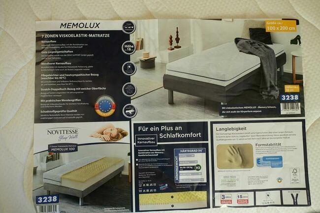 18cm materac 100x200 piankowy visco memory 7stref H3 100kg